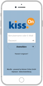 Smartphone mit App Kiss.On